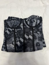edikted Aly Mesh Corset Top Black Grey Size Small