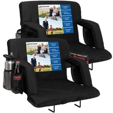 Stadium Seats with Back Support 380 lbs - 2.8'' Thick Comfy Cushion, 6 Adju...