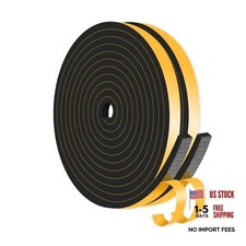 Weather Stripping,High Density CR,Strong 1/2 in x 1/4 in x 26 ft Black