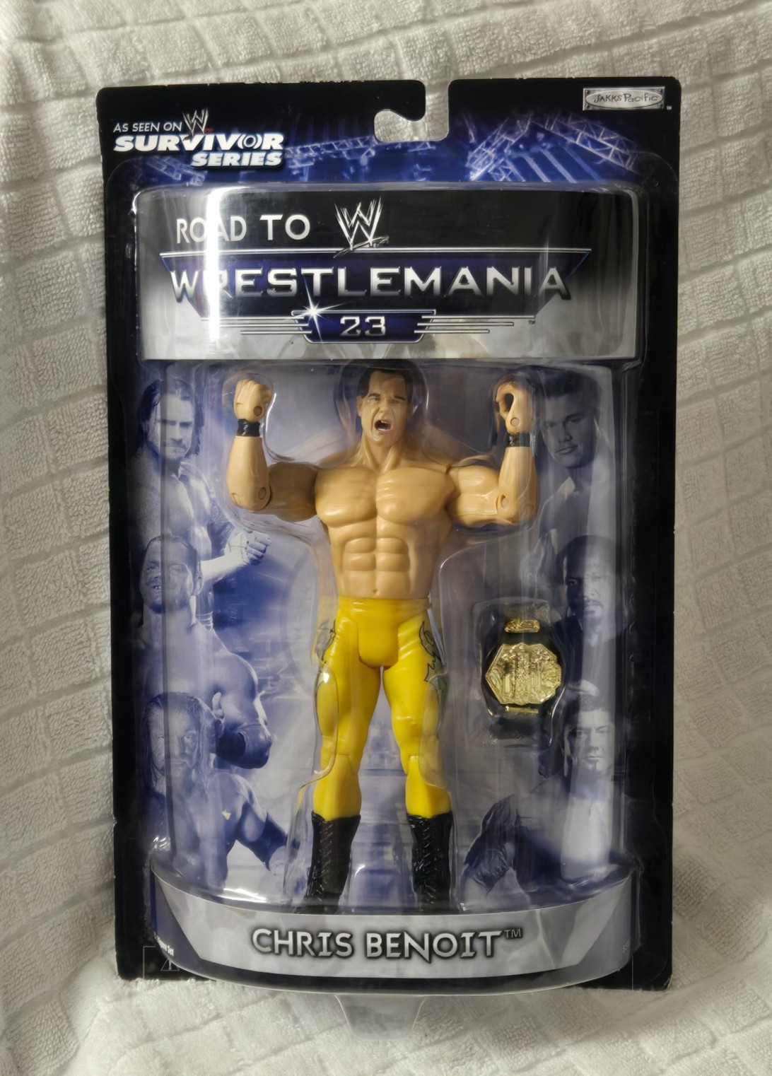 WWE Road To Wrestlemania 23 Chris Benoit Action Figure w/ Belt Jakks Pacific