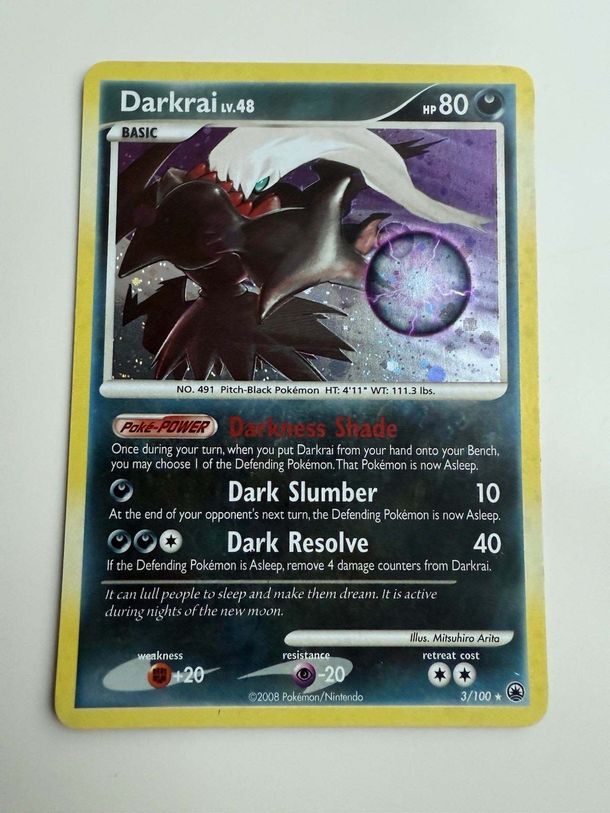 Darkrai 3/100 Majestic Dawn Holo