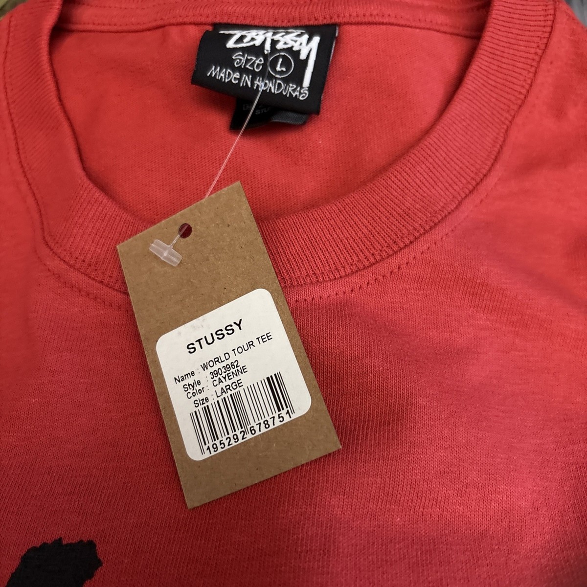 Stussy World Tour Tee Large Cayenne New With Tags | eBay