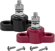 2PCS Car Single Stud Battery Junction Posts Block, 3/8 12V Power Ground Junc...