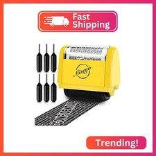 Miseyo Identity Theft Protection Roller Stamp Set - Yellow 6 Refill Ink Inclede