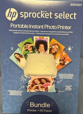 Brand New HP Sprocket Select Portable Photo Printer Bundle + 55 Paper 