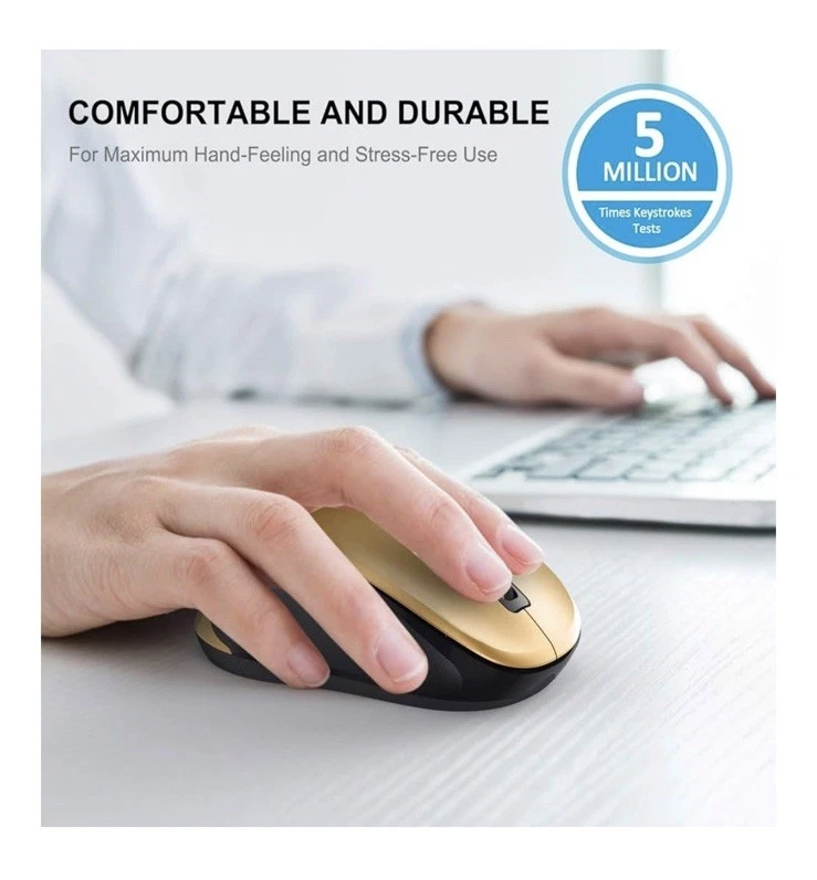 WISFOX Blue 2.4Ghz Wireless Mouse For PC Laptop Scroll Cordless Optical Mice    - Image 3 of 4