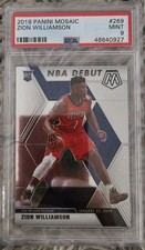 ZION WILLIAMSON 2019-20 Panini Mosaic Basketball Rookie NBA Debut PSA 9 Pelicans