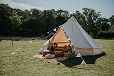 5M Boutique Bell Tent + Inner + Unused Stove – Premium Canvas Glamping Setup