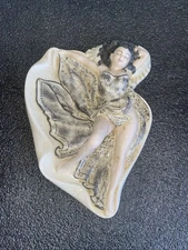 Vintage Holland Mold Ceramic Ashtray Catchall Dish-Pinup Girl-Risqué-Man Cave