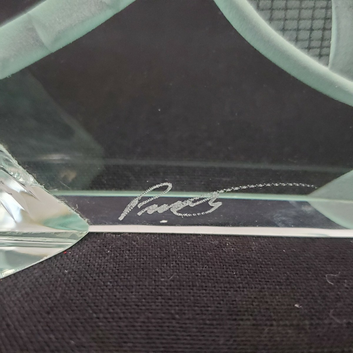 Jerry and Rayetta Perret Green Etched Glass Relief, Dragonfly, 8