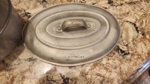 Cubo de lonchera vintage Wearever de aluminio apilable para mineros de carbón - Imagen 4 de 8