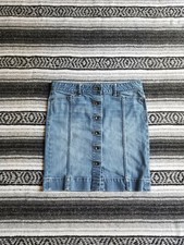 Gap 1969 Limited Edition 10 Button Front Straight Pencil Denim Skirt Light Wash
