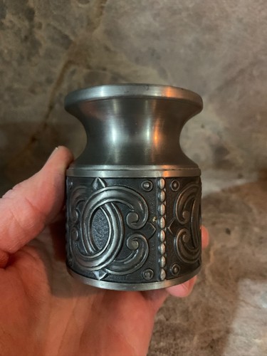 Groenlandica Tinn Norwegian chunky 1970s pewter candle holder Greenland viking - Picture 3 of 5