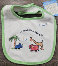 Baby Girl Boy New Vintage Carter's John Lennon Green Trim Baby Bib