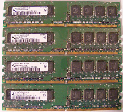 Lot of 4 x 512MB Unbuffered Desktop RAM HYS64T64000HU-3S-B PC2-5300U Qimonda
