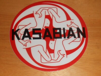 Kasabian Velociraptor! Sticker Promo (circle) 4  (red) RARE Indie Rock