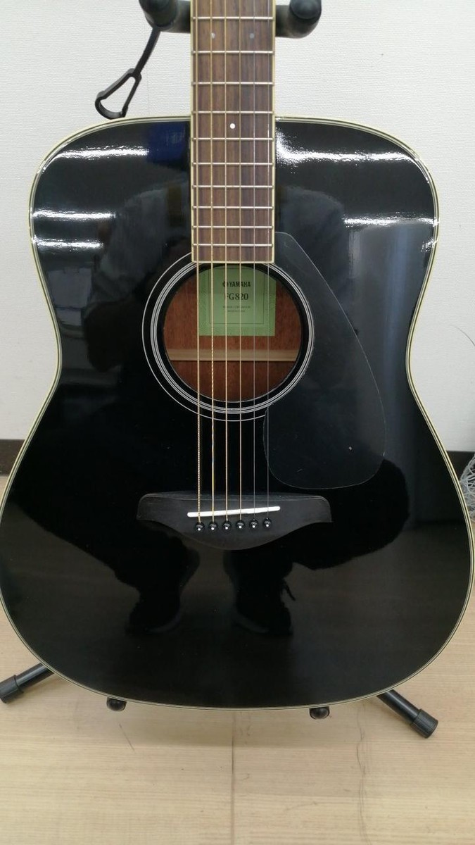 YAMAHA FG820 Acoustic Guitar Black and Soft Case Set Good YAMAHA FG820 Acoustic Guitar Black and Soft Case Set Good