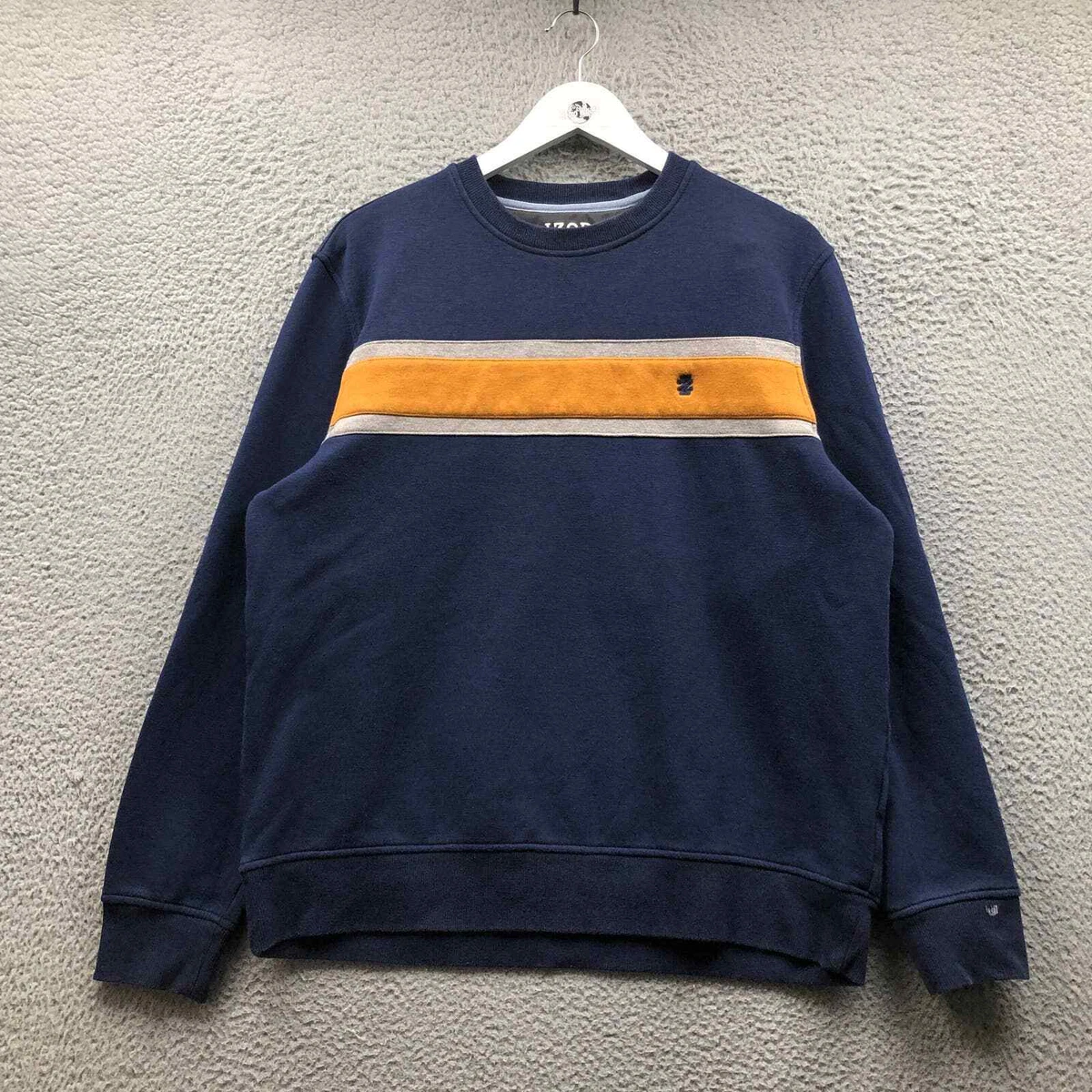 Izod Advantage Performance Sweatshirt Mens Large L Long Sleeve Stretch Logo Navy