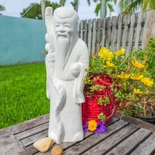 Tall Old Wise Asian Man  14.5" IN STOCK Ceramic Bisque Ready To Paint Pottery