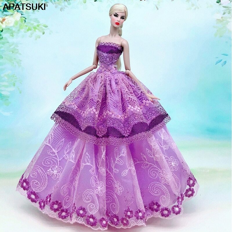 Sincerely ＊Pink purple doll dress Romantic Purple Lace Wedding Dress For 11.5
