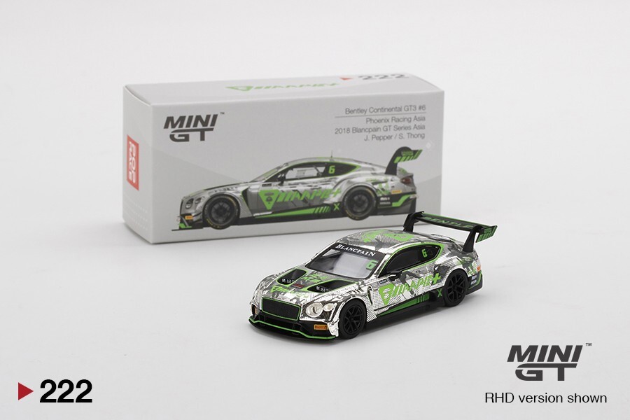 MINI GT 222 Bentley Continental GT3 - Blancpain GT Series Asia 2018 Phoenix