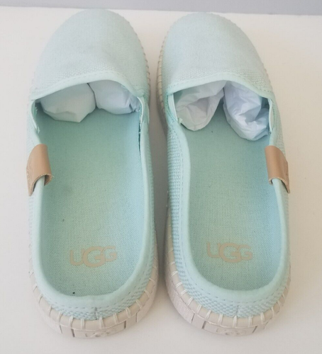 Ugg Delu Slide Sneakers Sky Blue Cotton Flat Closed Toe Slip on Shoes Size 7.5 - Picture 5 of 7