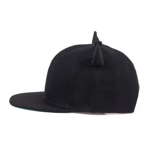 black cotton adjustable baseball cap 