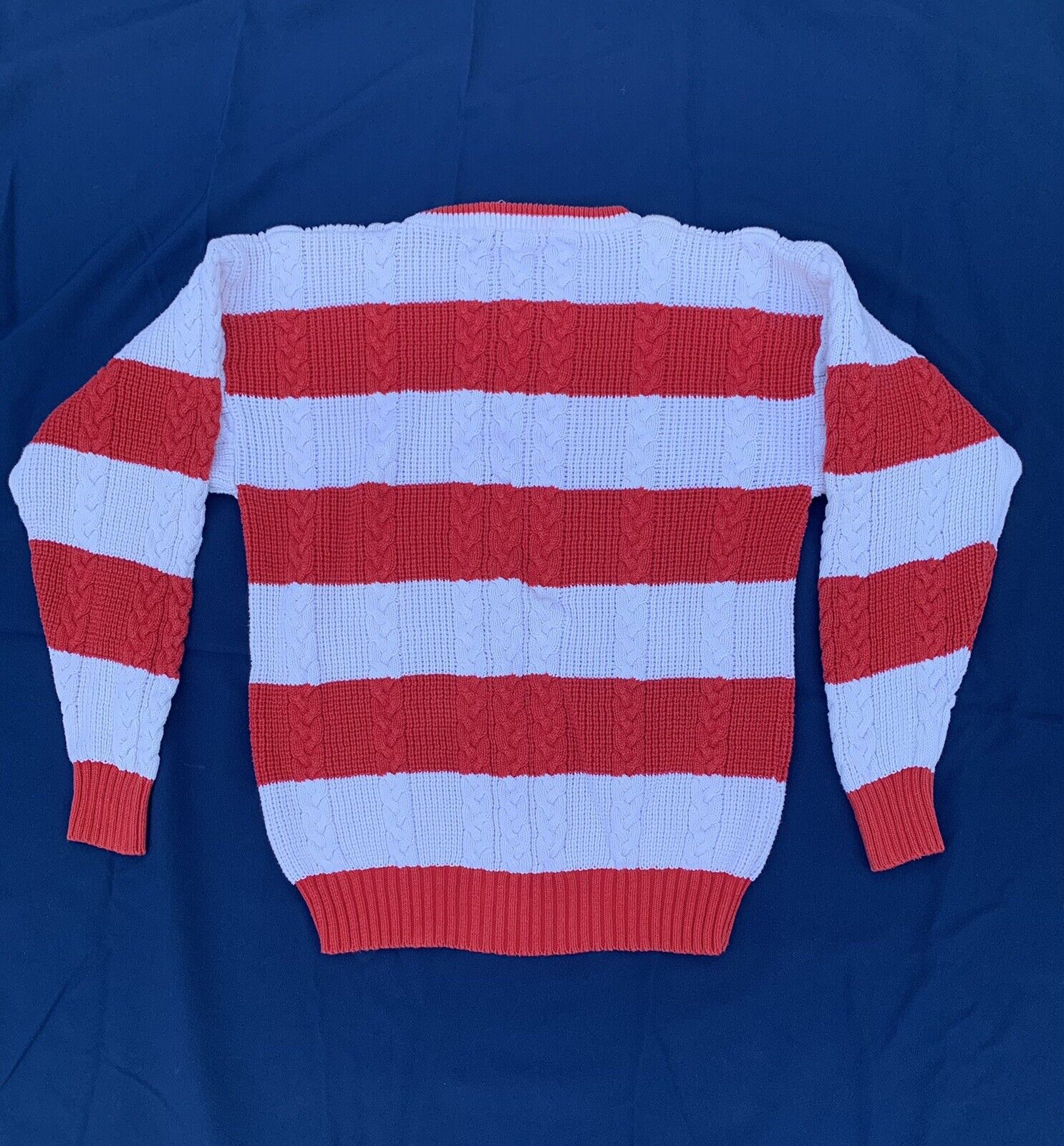 Vintage Christian Dior Red White Cable Knit Sweat… - image 8