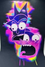 Canvas Neon Style Rick and Morty Poster Abstract Art Print 50x75cm US SELLER