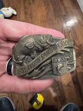 BASS ANGLERS SPORTSMAN SOCIETY B.A.S.S. BELT BUCKLE FISHING Brass