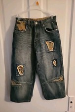 SOUTHPOLE Authenic Collection Boys Size 8 Denim Corps Wide-Leg Camo Patch Jeans