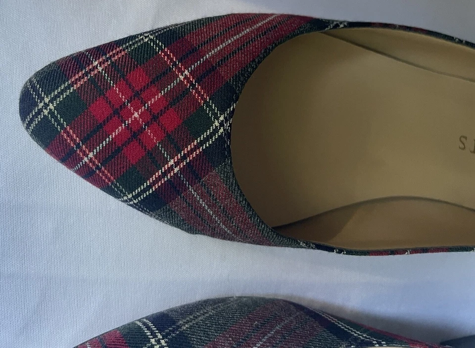 Zapatos planos Talbots Edison tartán a cuadros, talla 7W Foto 2 de 4