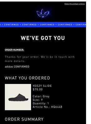 Size 9- Adidas Yeezy Slide Onyx/Black (HQ6448)