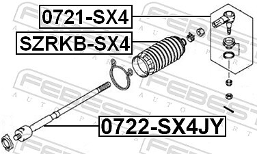 0722-SX4JY FEBEST Inner Tie Rod for SUZUKI