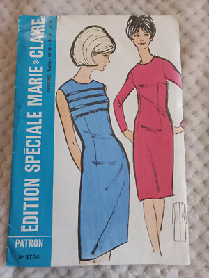 Patron De Couture Vintage Marie Claire 1950 - Tailleur Droit, Occasion Avec Défauts D'âge (rousseurs, Déchirures)