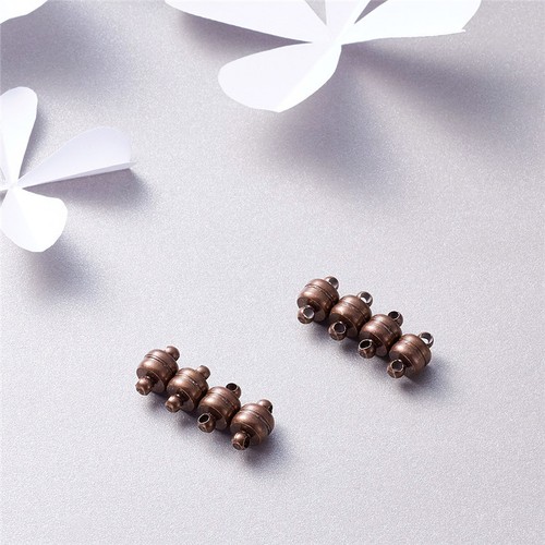 100Sets Oval Red Copper Brass Magnetic Clasps Jewelry Findings 11x7mm Hole 1.5mm - Picture 4 of 8