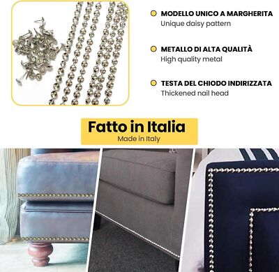 300 Chiodi Decorativi Per Tappezzeria - Verde Antico, 11x17mm, Per Divani, Porte, Mobili - Foto 10