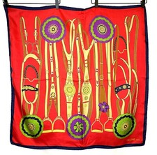 Celine Paris 100 Silk Scarf Horse Stirrup Pattern