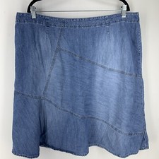 Patchwork Denim Skirt Western Cowgirl Boho Co...