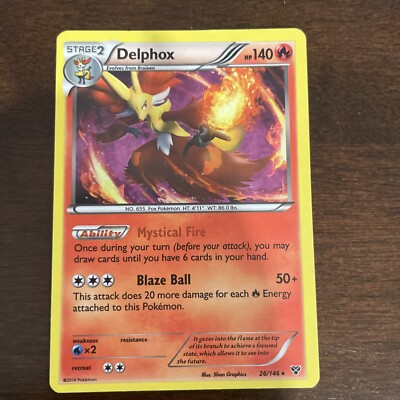 Stage 2 Delphox HP140 Pokémon Card # 26/146 | eBay