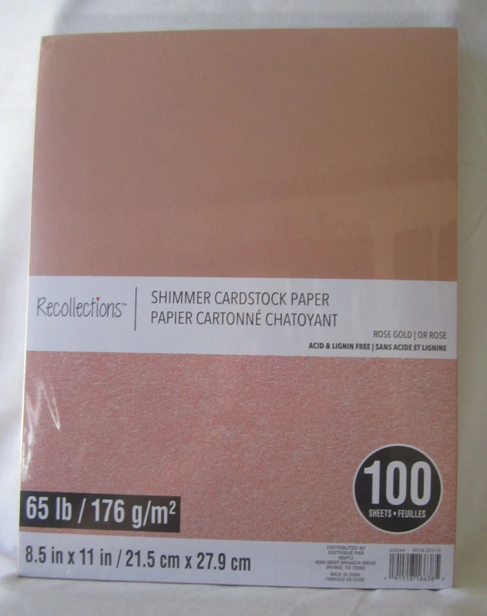 Recollections Cardstock Paper 8 1/2 X 11 100 Sheets ROSE GOLD