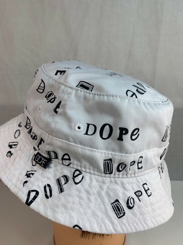 Dope logo All over bucket hat white 