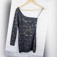 Forever 21 Dress Womens S Asymmetrical Black Gold Sleek Modern City life Rock