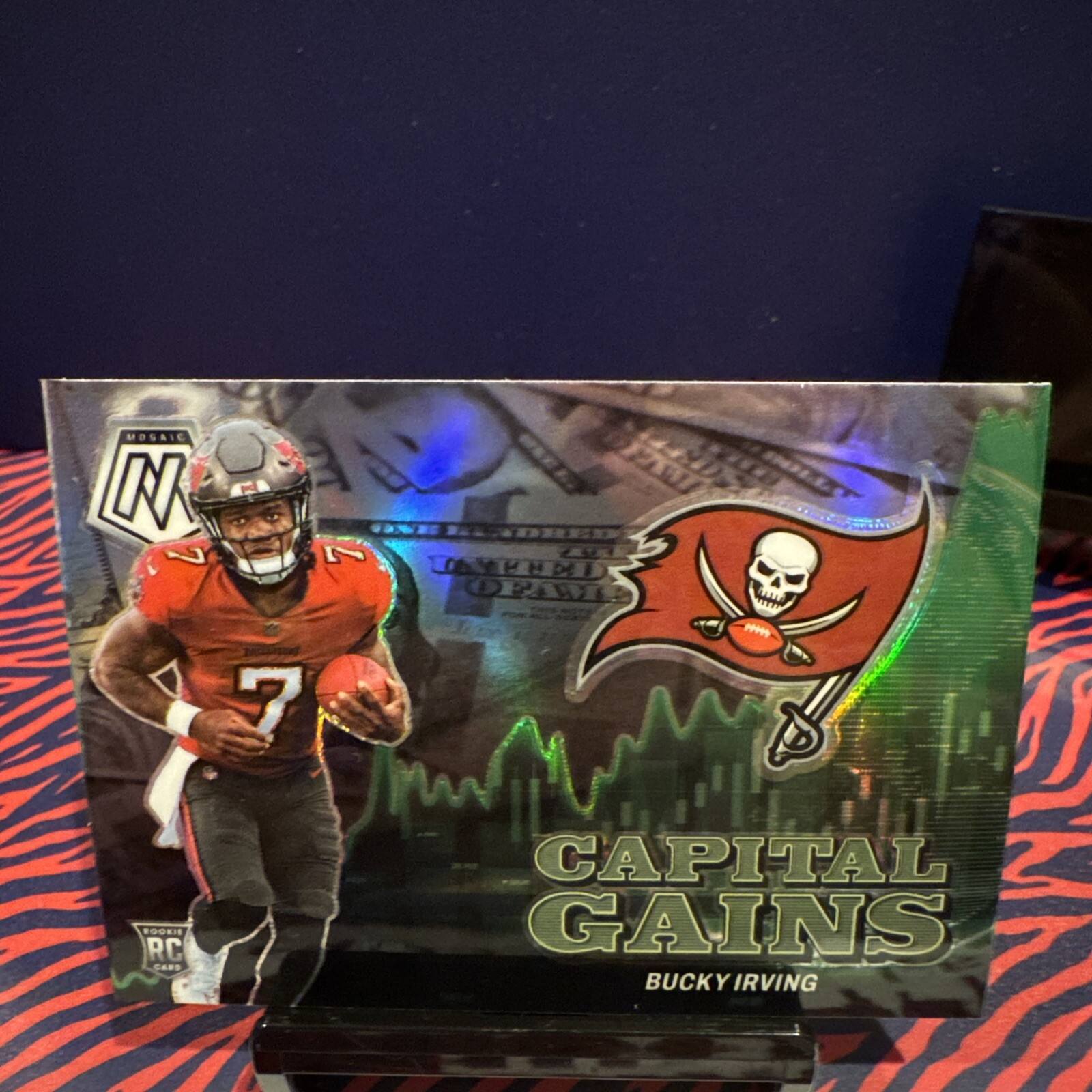 2024 Panini Mosaic - Capital Gains Silver Prizm #8 Bucky Irving (RC)