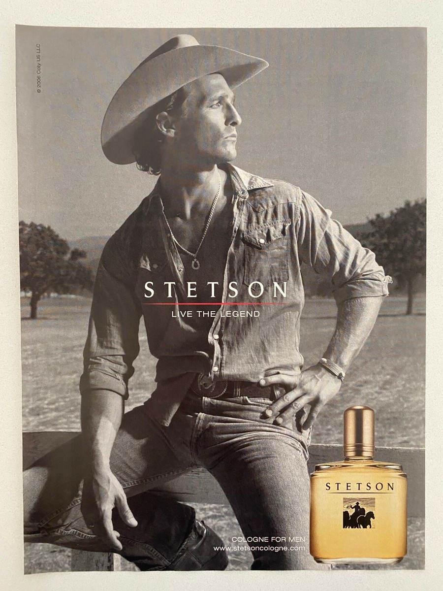 Matthew McConaughey Stetson Cologne For Men 2006 Print Ad