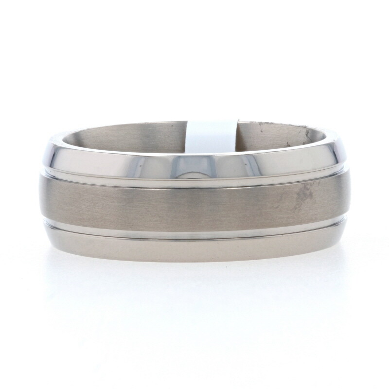 NEW Men's Wedding Band Titanium Ring Size 12 Comfort Fit Matte Stripe Mon Cheri-image