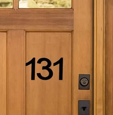 Stick-On House Numbers - No 131 - Satin Black - 10cm - Door, Fence, Gate