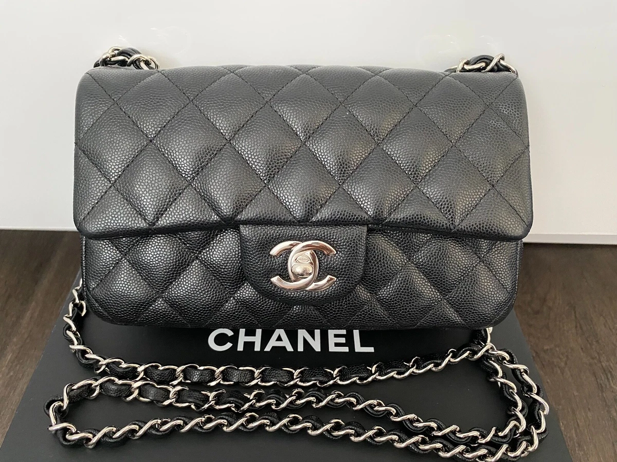 Chanel Mini Black Caviar Rectangular - Designer WishBags