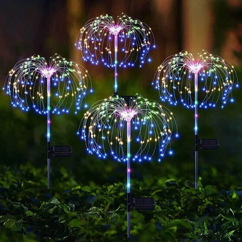 8 Sets Solar Fireworks Lights Outdoor Garden Party Xmas Fairy Wedding Lamp IP65 - Picture 4 of 12