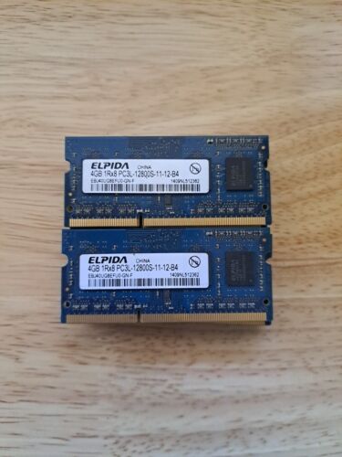 Lot Of 10 ELPIDA 4GB 1RX8 PC3-12800S-11-12-B4 EBJ40UG8EFU0-GN-F. #X514 - Afbeelding 1 van 3